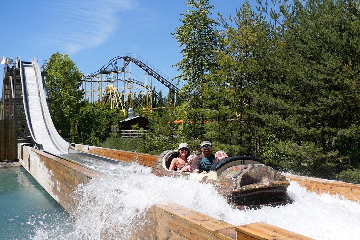 empty log flume ride